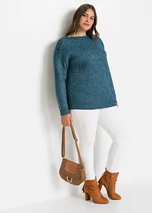 Pull oversize à boutons, bonprix