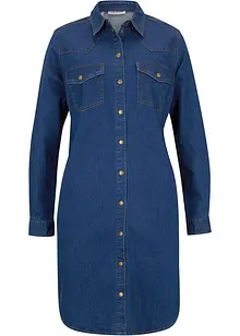 Robe en jean avec élasthanne, manches longues, bonprix