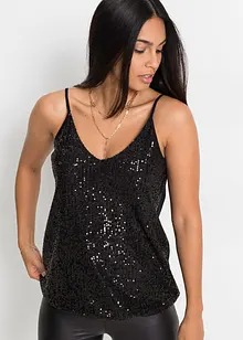 Top en jersey à paillettes, bonprix