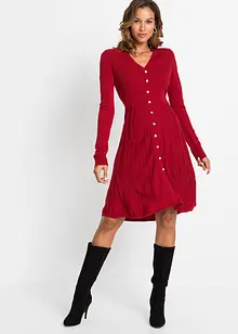 Robe en maille plissée, bonprix