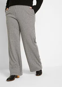 Pantalon extensible à motif pied-de-poule, Wide leg, bonprix