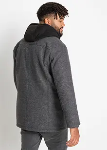 Veste d'extérieur, aspect laine, avec empiècement sweat amovible, bonprix