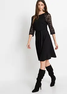 Robe en jersey à manches dentelle, bonprix