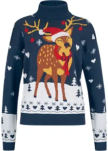 Pull de Noël à col roulé, bonprix