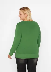 Pull col en V en fine maille, bonprix