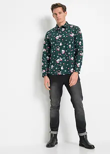 Chemise manches longues avec imprimé de Noël, Slim Fit, bonprix