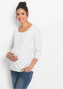 Lot de 2 T-shirts de grossesse en coton, imprimé et manches 3/4, bonprix