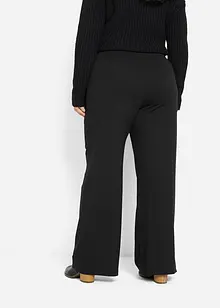 Pantalon large Punto di Roma à taille entièrement élastiquée, bonprix