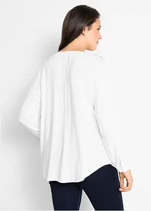 Blouse-tunique en viscose, col V et manches longues, bonprix