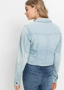 Veste en jean à empiècement dentelle, bonprix