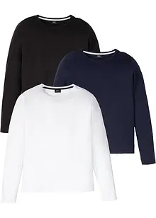 Lot de 3 tee-shirts manches longues, bonprix