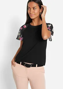 T-shirt avec manches en mousseline, bonprix