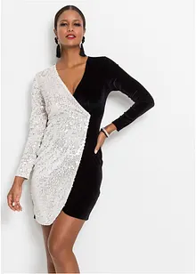 Robe courte avec empiècement à paillettes, bonprix