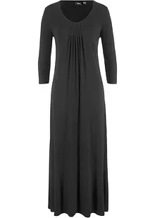 Robe longue légèrement trapèze en viscose, manches 3/4, bonprix