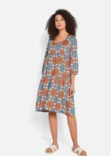 Robe à manches 3/4, imprimée, bonprix