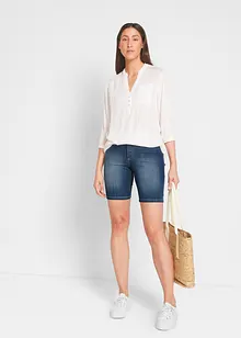 Bermuda en jean droit, taille mi-haute, bonprix
