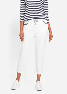 Pantalon 7/8 taille élastique en coton Paper Touch, bonprix