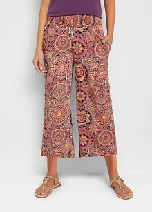 Jupe-culotte large en jersey avec large taille smokée, longueur 7/8, bonprix