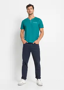 T-shirt col Henley, manches courtes et aspect délavé, bonprix