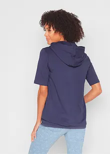 Sweat-shirt à capuche, mi-manches, bonprix