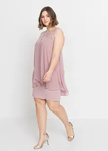 Robe en jersey et crêpe, bonprix