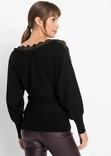 Pull avec dentelle, bonprix