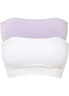 Lot de 2 soutiens-gorge bandeau coton, bonprix