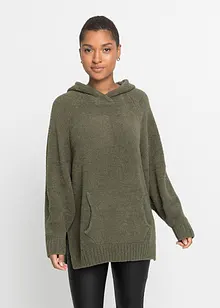 Pull à capuche en maille peluche, bonprix