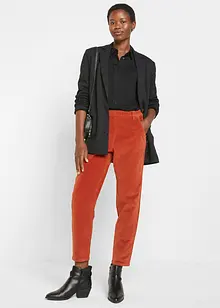 Pantalon en velours côtelé avec taille haute confortable, longueur cheville, bonprix