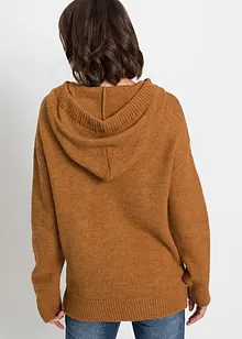 Pull en maille à capuche, bonprix