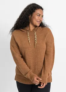 Pull en maille à capuche, bonprix