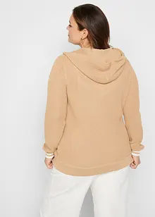 Pull à capuche avec motif torsadé raffiné, bonprix