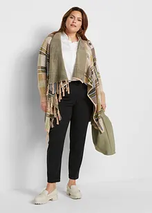 Gilet long en maille à franges, bonprix