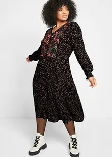 Robe midi en jersey de viscose avec lien à nouer, bonprix