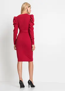 Robe midi en crêpe texturé avec ceinture, bonprix