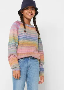 Pull en maille fille avec effet space-dye, bonprix