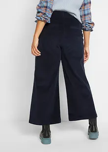 Pantalon large en velours côtelé avec taille haute élastiquée, longueur cheville, bonprix