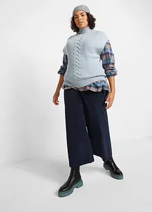 Pantalon large en velours côtelé avec taille haute élastiquée, longueur cheville, bonprix