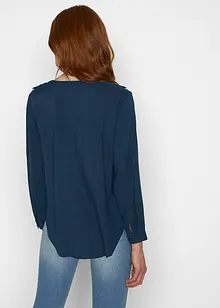 Blouse-tunique en viscose, col V et manches longues, bonprix