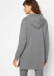 Sweat-shirt long à capuche avec fentes latérales, bonprix