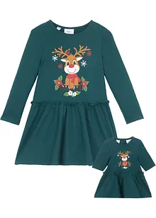 Robe en jersey fille + robe de poupée (ens. 2 pces), bonprix