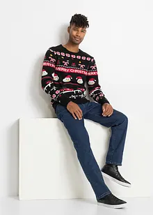 Pull en maille fine avec motif de Noël, bonprix