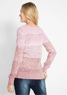 Pull col rond avec dégradé de couleur, manches longues, bonprix