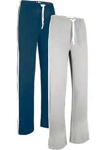 Lot de 2 pantalons fluides extensibles, coupe droite, bonprix