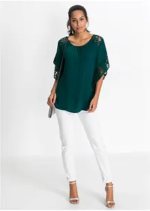 Blouse avec détails en dentelle, bonprix