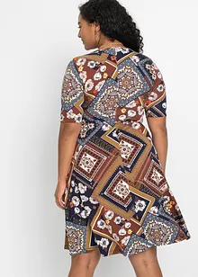 Robe en jersey imprimée avec drapé, bonprix