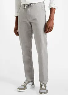 Pantalon chino en lin majoritaire avec taille extensible Regular Fit, Straight, bonprix