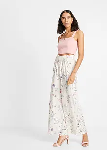 Pantalon plissé avec imprimé floral, bonprix