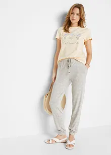 Lot de 2 T-shirts basiques avec imprimé, bonprix