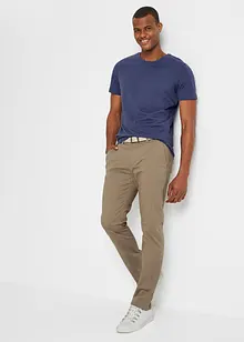 Pantalon chino extensible Regular Fit coupe confort pour le ventre avec ceinture, Straight, bonprix